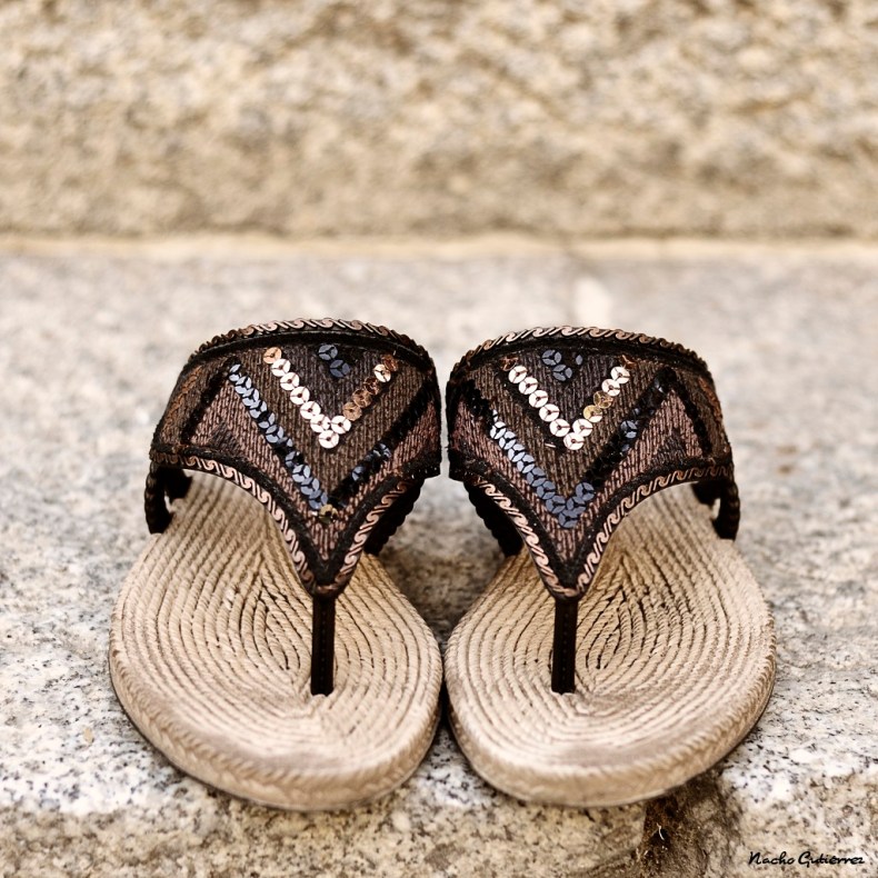 Sandalias Grendha de lentejuelas.